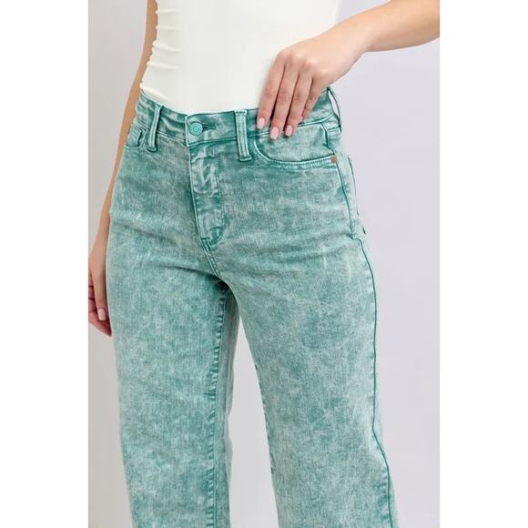 Judy Blue Full Size High Waist Garment Dyed Raw Hem Dad Jean Plus Size - Picture 5 of 8